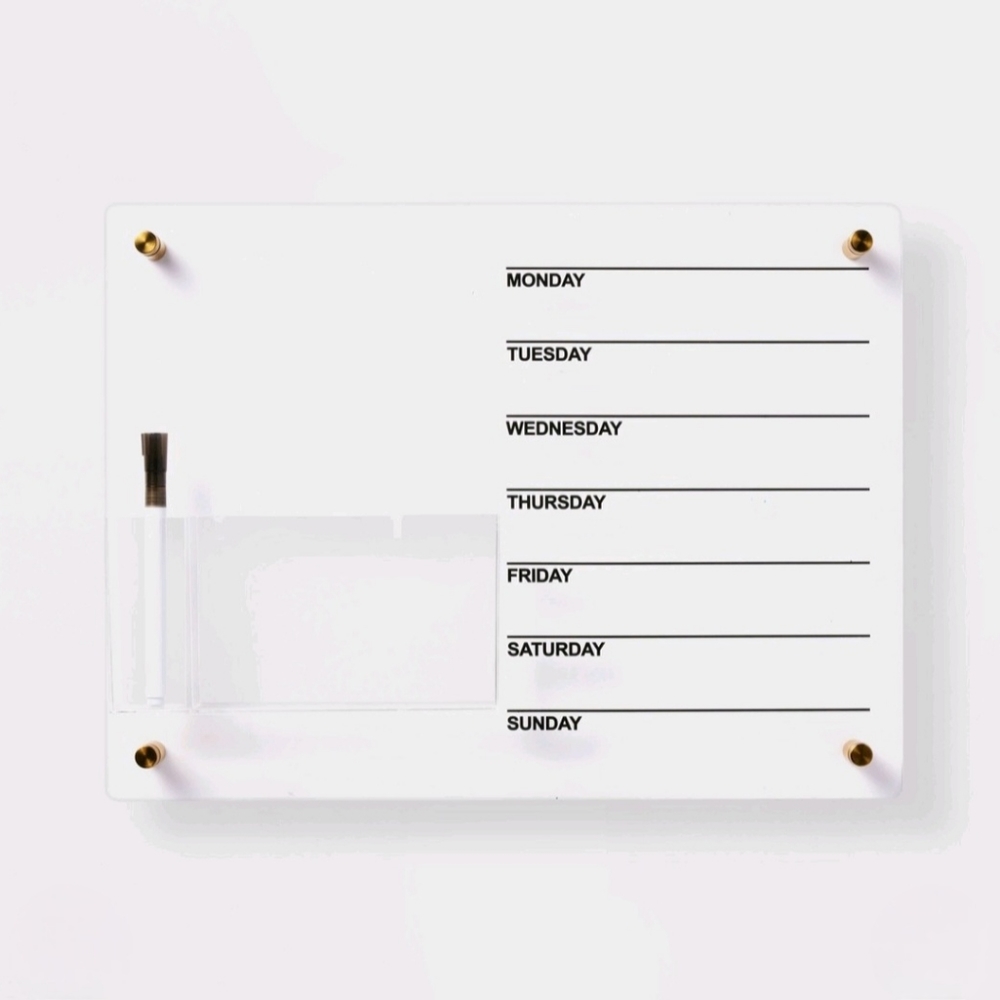 Threshold 16"x12" Acrylic Dry Erase Board Clear